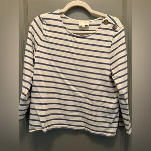 Sezane Blue and White Striped Top